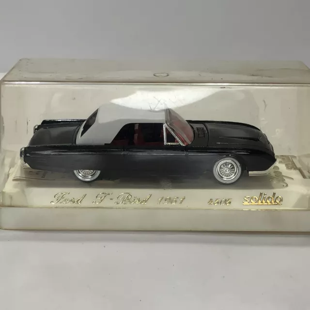 Solido 1:43 FORD THUNDERBIRD T-BIRD CLOSED CABRIOLET Model Car Mid 80s Read*