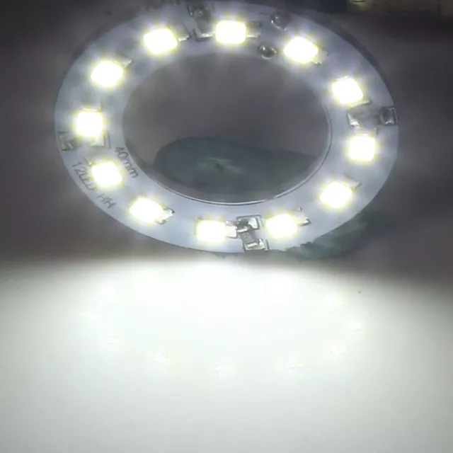 12V White 40mm 12 LED  Ring Light for Car Vehicle Universal Item of 4 3