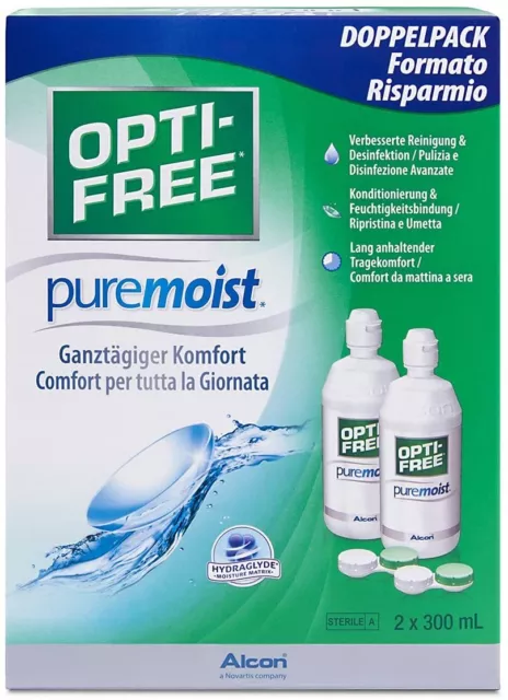 Opti-Free PureMoist Kontaktlinsenpflegemittel, Vorratspackung 600 ml , 2 x 300ml