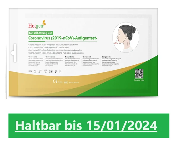 50x Corona Hotgen 01/2024 Haltbar Schnelltest Laientest Selbsttest COVID 19 Test