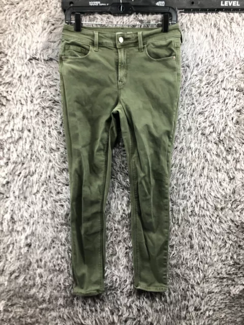 Old Navy Rockstar Super Skinny Ankle Pants Size 8 Womens Green Olive