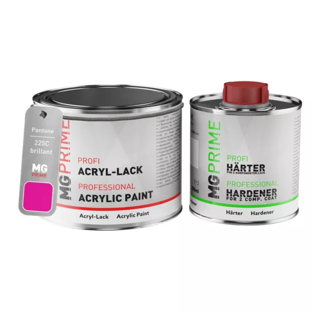 Pantone 225C Red Pink Peinture acrylique brillante Pot de 0,75 litre durcisseur