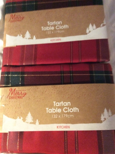 Due Nuove Tovaglie Natale Tartan (132 X 179cm)