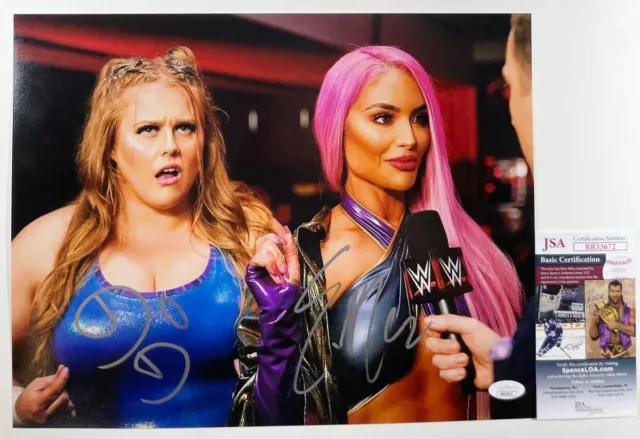 WWE NXT Eva Marie & Doudrop Signed 11x14 Photo D Autograph Piper Niven JSA COA