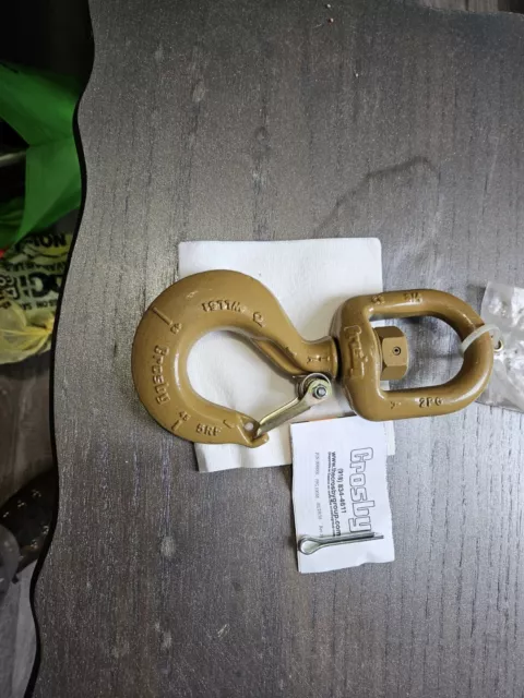 Crosby L-322AN Alloy Steel Swivel Hook - Gold, 10 000 lbs (1048840)