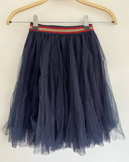 Girls M&S Autograph Navy Blue Voile Skirt, 6-7 years