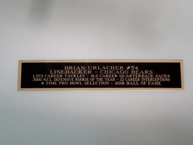 Brian Urlacher Bears Autograph Nameplate For A Football Jersey Case 1.5 X 8