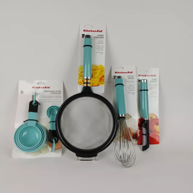 New Set of 37 Utensils KitchenAid Aqua Sky Shears Basting Spoon (Color:  HAQA)
