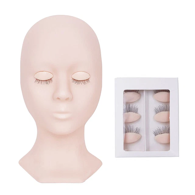 1 Satz abnehmbarer Modellkopf-Displaykopf-Formpfropfen Wimpernkopf-Form-Pink