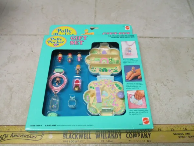 VTG Polly Pocket Gift Set Midges Flower Shop Rare Compact Sealed MOC Bluebird