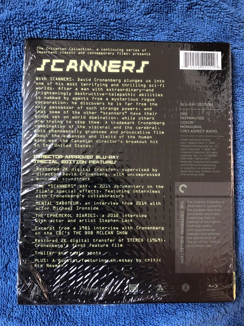 NEW SCANNERS 1981 Criterion Collection David Cronenberg Blu-ray $49.00 ...