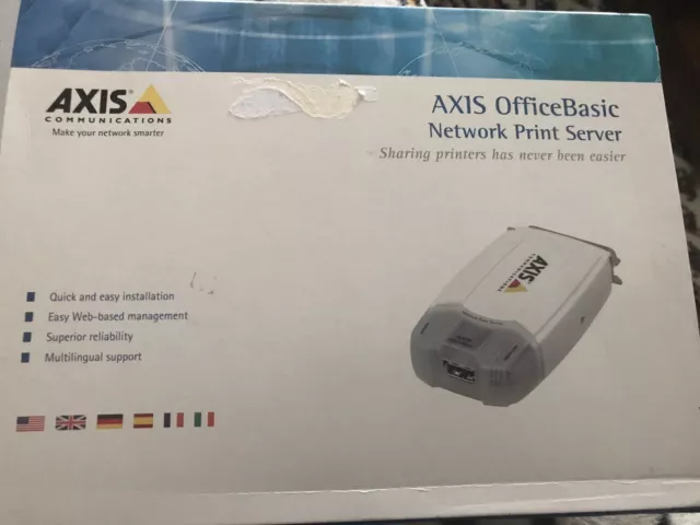 Axis 1650 Network Print Server US,120V,Ethernet Lan, Axis Etrax 100LX, 100 MHZ 3