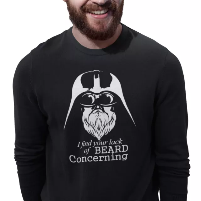 Darth Vader Beard Sweatshirt Funny Joke Jumper Dad Fathers Grandad Gift Sweater