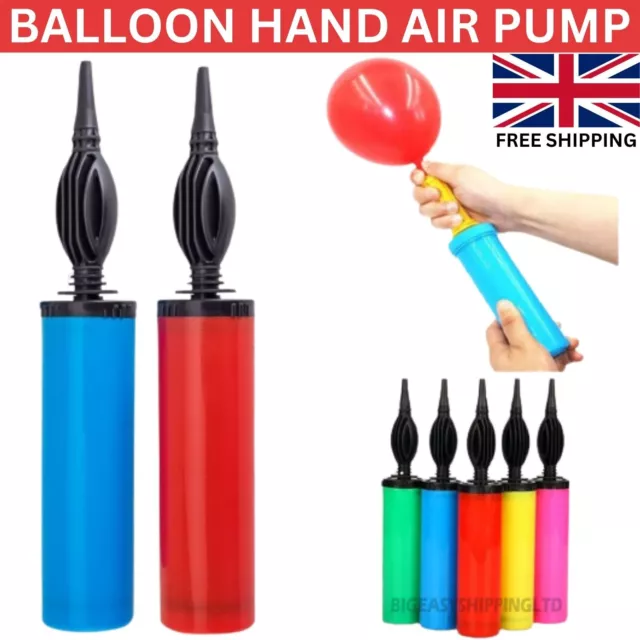 1pc BALLOON PUMP SET WITH TIE TOOL HAND HELD PORTABLE AIR INFLATOR PARTY TOOL UK