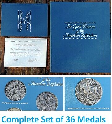 Complete Set. Great Women of the American Revolution. 36 DAR Medals. with book.