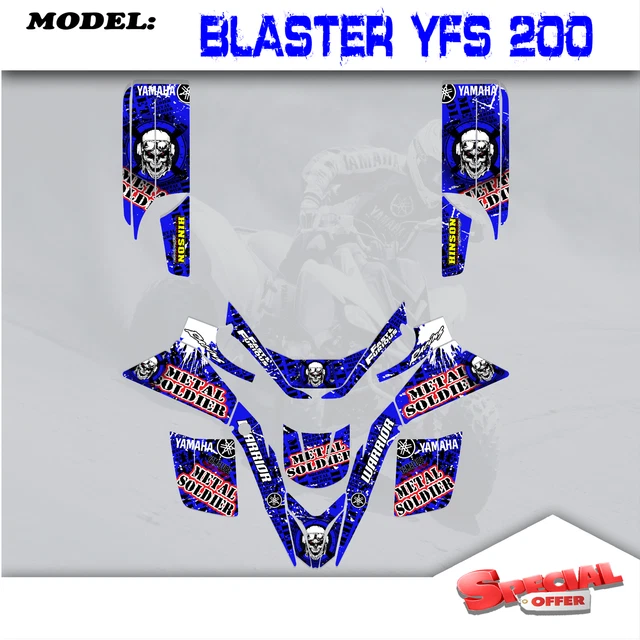 GRAPHICS KITS DECALS Stickers Skull2 Blue 4 YAMAHA BLASTER YFS 200 1988