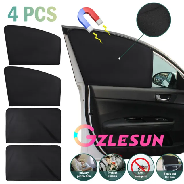 4PCS Magnetic Car Side Window Sun Shade Cover Shield UV Protection Front & Rear