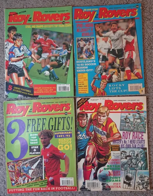 Roy of the Rovers UK Comic Bundle Lot 3rd 10th 24th 31st August 1991