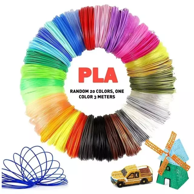 3D Pen Filament PLA Refills 20 Colors, 5m Per Color, Total 100m, 1.75mm  Filament For 3D Pen, Compatible With 3D Printing Pen (Random Color)