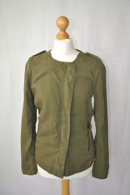Gap Retro Lightweight Green Canvas Zipped Military Style Jacket Blazer Size XS