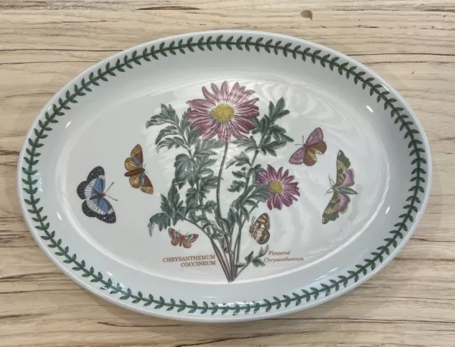 Portmeirion Botanic Garden Flower Chrysanthemum Oval Serving Platter 9" × 13"