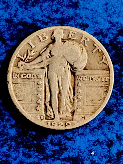 1929 S Standing Liberty Quarter -VG + Condition - Great Detail. 1.764 Mil Minted