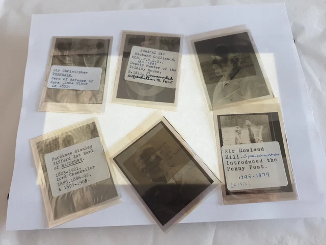 VINTAGE PHOTOGRAPHS NEGATIVES Early Famous People Sirs WW1 Rowland Hill 