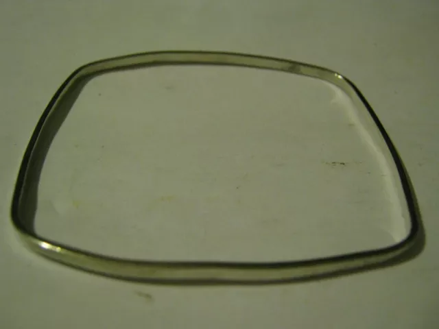 TWO 2.25" Rounded Squares Bangle Bracelets marked SILVER, Older Chinese Export 2