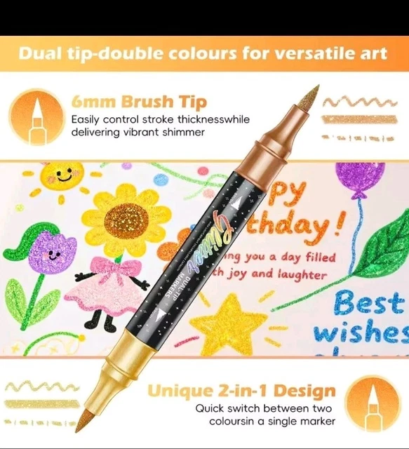 HIGSPE Feutres Paillettes, 48 Couleurs Stylo Paillette Marqueur Magique, Outline stylos à paillettes double ligne Cadeau Fille 4-12 Ans, pour Dessin, Scrapbooking, Carte Cadeau HIGSPE Feutres Paillettes, 48 Couleurs Stylo Paillette Marqueur Magique, Outline stylos à paillettes double ligne Cadeau Fille 4-12 Ans, pour Dessin, Scrapbooking, Carte Cadeau