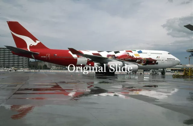 Aircraft Slide - Qantas 'Formula 1 titles' B.747-400 VH-OJC     (B073)