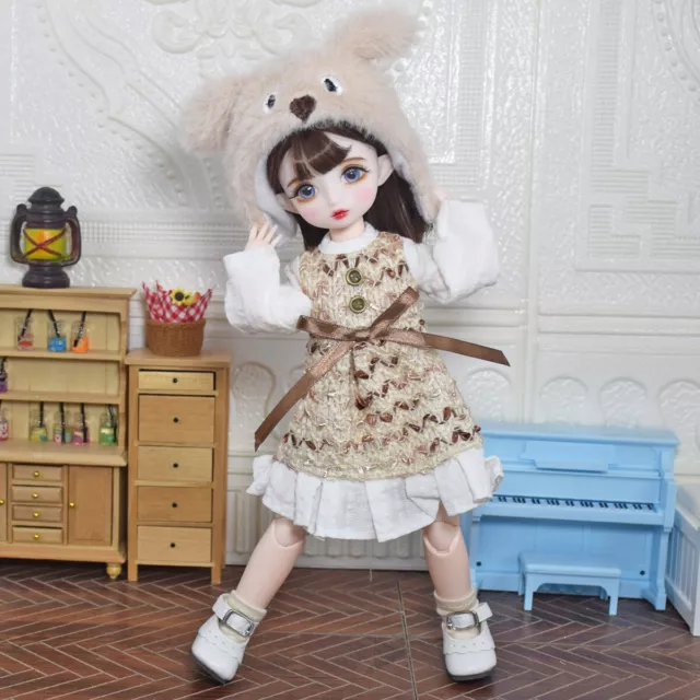 1/6 BJD 12 inch Girl Doll Toy with Full Set Clothes Suit Handpainted Face Makeup