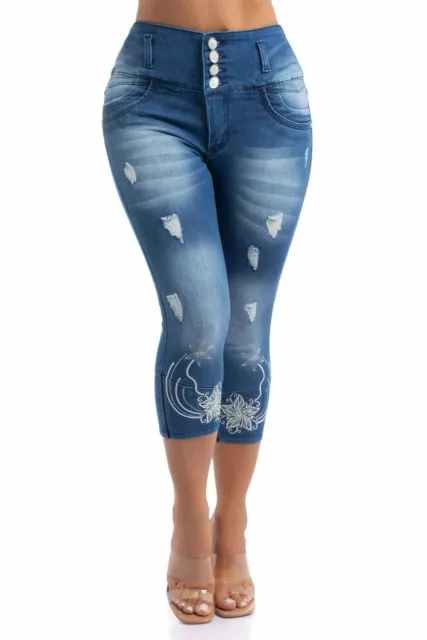 VEROX JEANS pantalones colombianos cintura alta Levantacola 5203