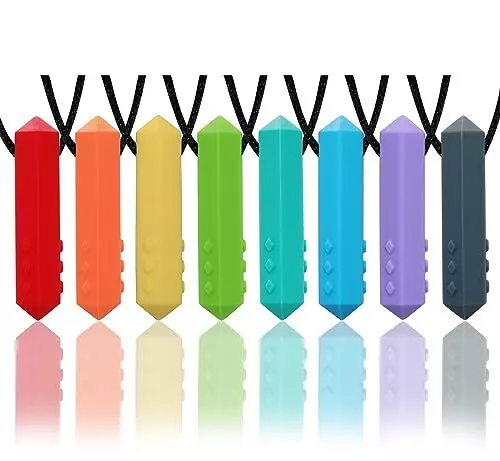 Chew Necklaces for Sensory Kids 8 Pack Chewy Necklace Sensory Boys and Girls