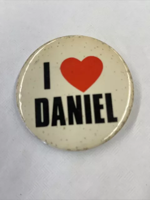 I Love Daniel Vintage 1980s Pinback Button