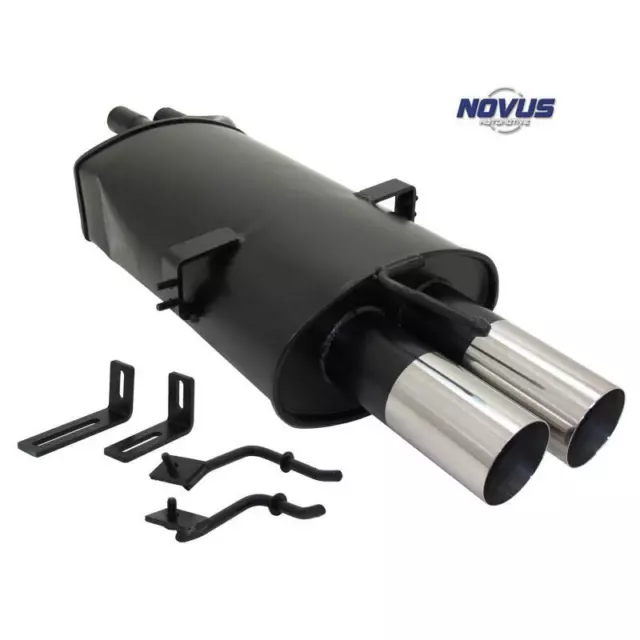 Novus N Sport Auspuff Endschalldämpfer 2x76 rund paßt für BMW E46 320 325 330