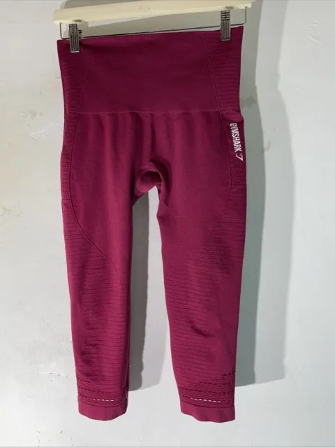 WOMENS GYMSHARK MEDIUM Berry Red Knee Length Stretch Gym Work Out Run  Trousers £17.49 - PicClick UK
