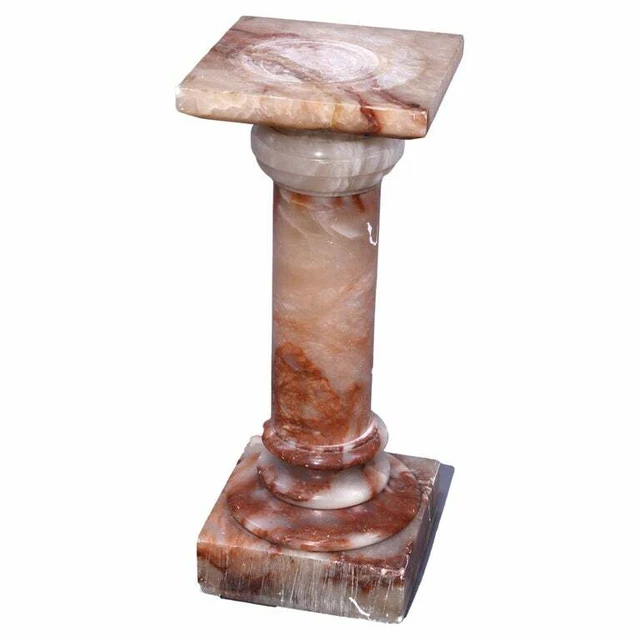 Antique Neoclassical Rouge Onyx Sculpture Display Pedestal Circa 1890