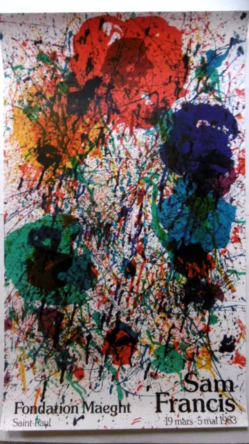 SAM FRANCIS Affiche originale litho 83 Abstraction Tachisme USA Maeght San Mateo