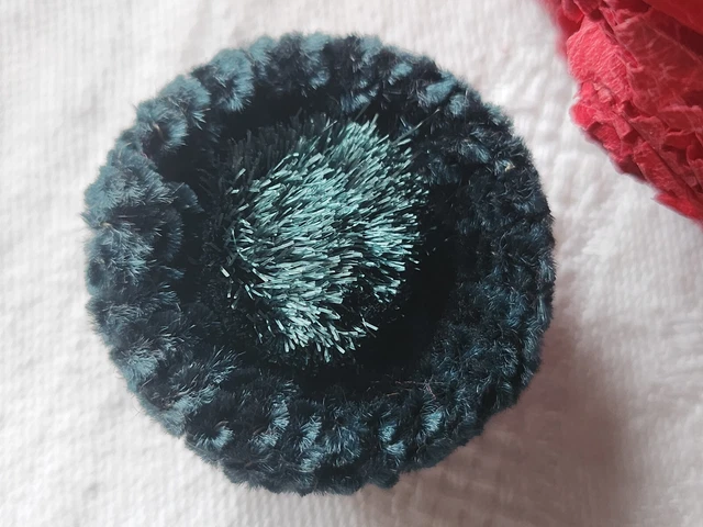 Lot De 10 Boules Anciennes En Coton/soie Pour Passementerie - Noir, Diamètre 32 Mm - Vintage