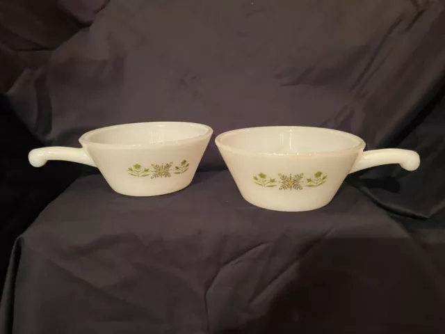 Vintage Anchor Hocking FireKing Milk Glass Oven Proof Made in USA Set of 2