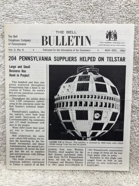 November December 1962 Bell Telephone of Pennsylvania Bulletin Telstar