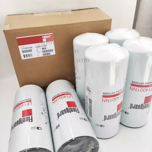 6 PACK FLEETGUARD LF14000NN Oil Filter Cummins ISX 4367100 Free ...
