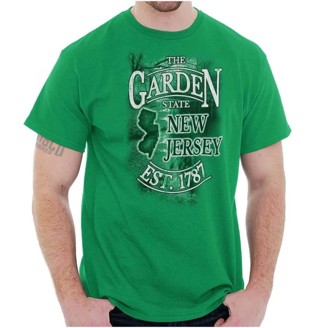 NEW JERSEY THE Garden State Map Tourist Gift Adult Short Sleeve