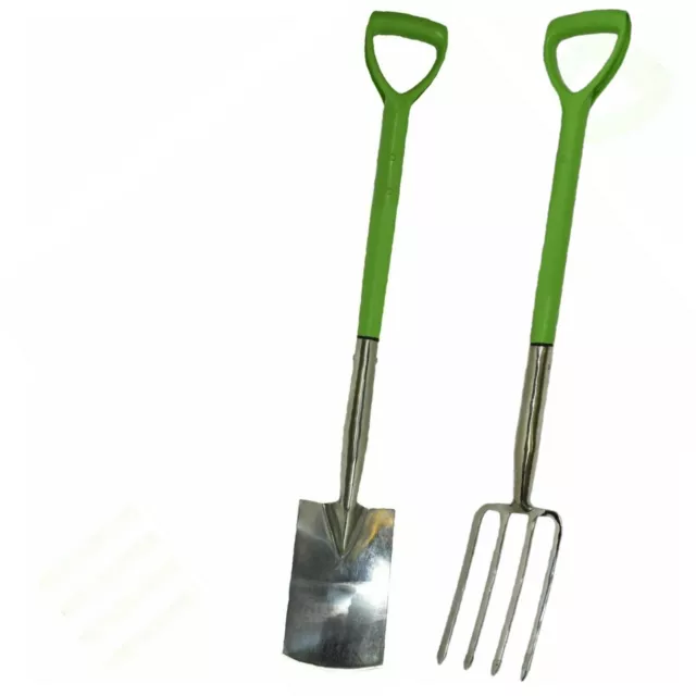 Stainless Steel Border Spade/Fork with Poly Handle Garden Soil Poly Handle