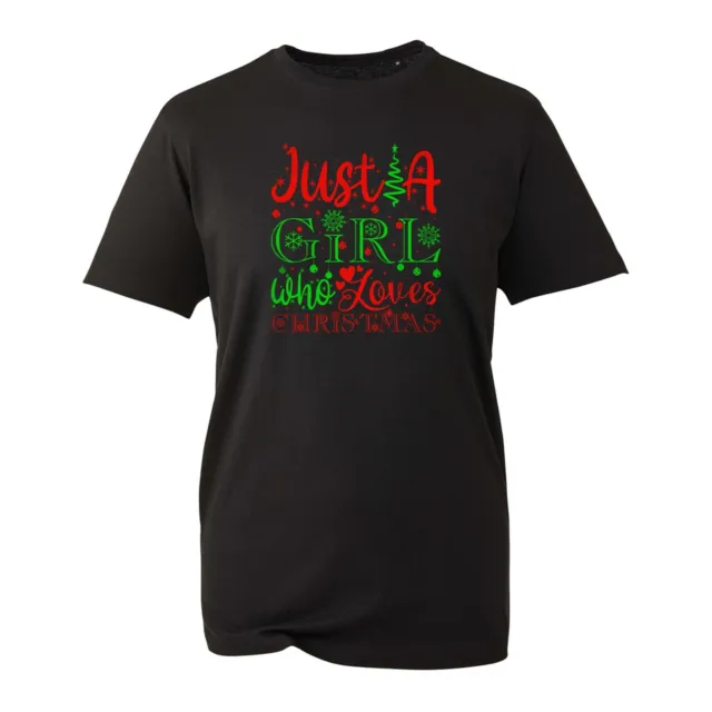 T-shirt Just A Girl Who Loves Natale, divertente regalo di Natale donna top
