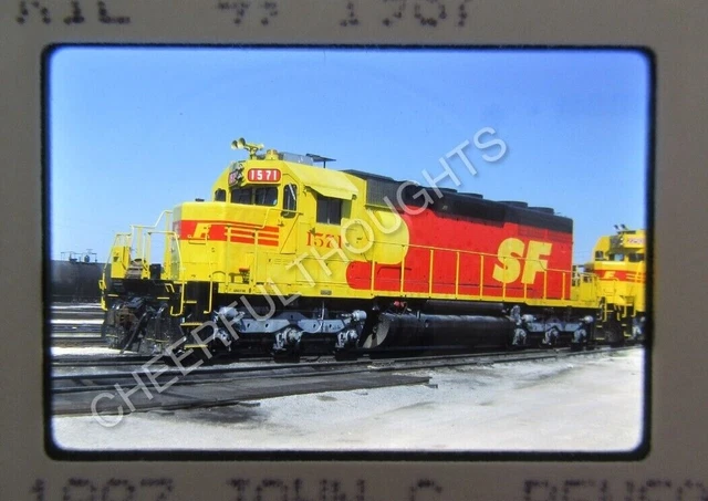 Original '87 Kodachrome Slide ATSF Santa Fe 1571 SD39 Kansas City, KS     33Z27