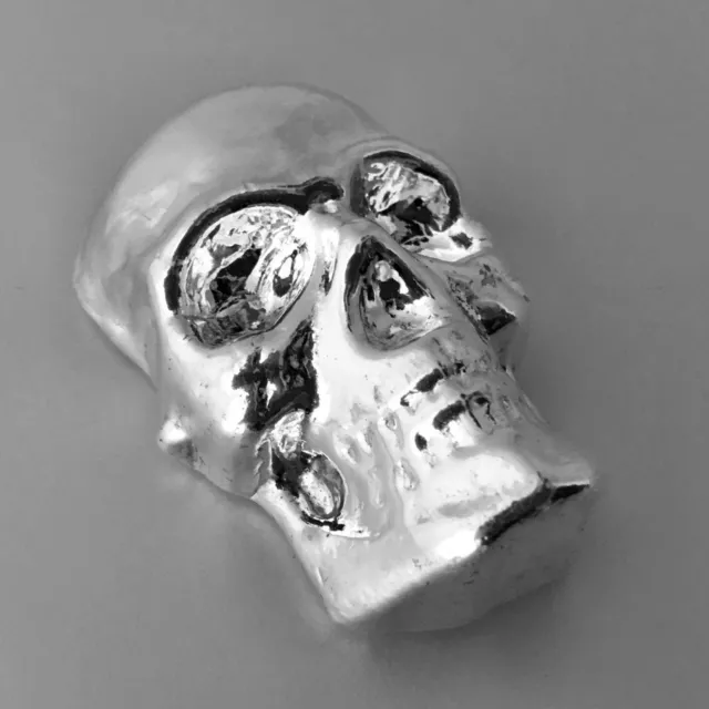 10 oz YPS 999 Silber Totenkopf Skull 311 Gramm Silberbarren Silver handgegossen 2