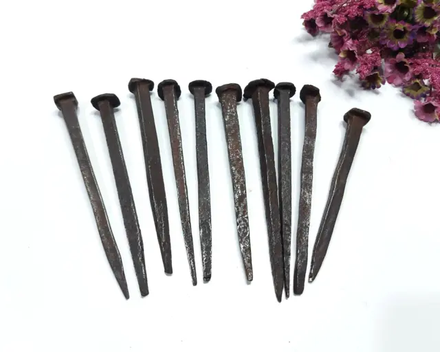 Antique Nails, Traditional Long iron Needles Door Pin 10 PCS Primitive Spikes BB