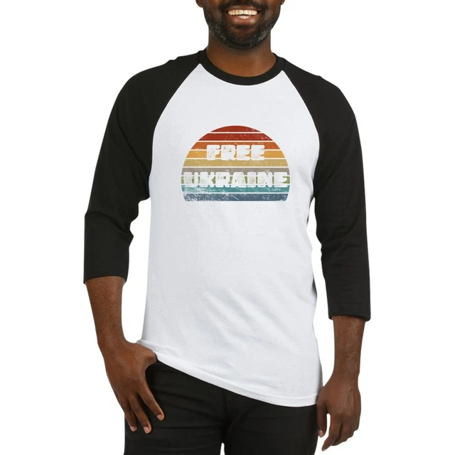CafePress Free Ukraine Baseball Tee (906241611)