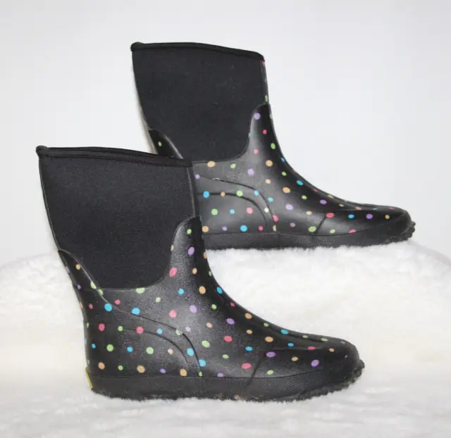 Women's WESTERN CHIEF DITSY DOTS neoprene rubber rain boots SIZE 7
